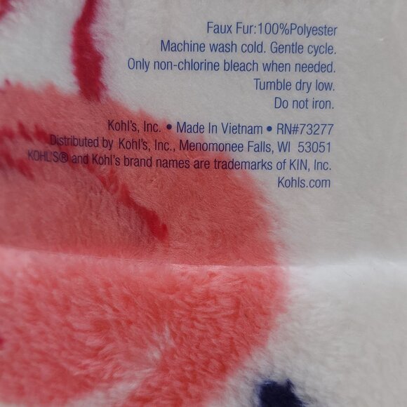 The Big One Oversized Plush Throw Blanket Coastal Print Faux Fur Tropical 5'x6' - Picture 9 of 13